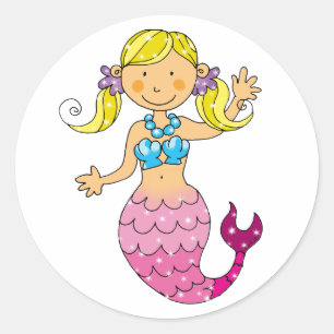 Cute mermaid ronde sticker