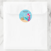 Cute Mermaid Ronde Sticker (Tas)