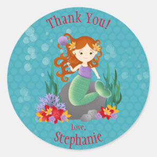 Cute Mermaid Ronde Sticker