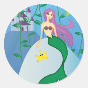 Cute Mermaid Ronde Sticker