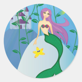 Cute Mermaid Ronde Sticker