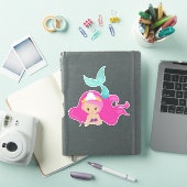 Cute Mermaid, Roze haar, Kleine Zeemeermin, Starfi Sticker (iPad Cover)