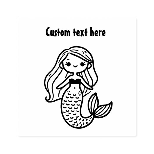 Cute Mermaid Rubberstempel (Afrduk)