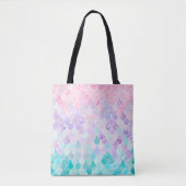 Cute Mermaid Scales Canvas tas, Roze, Paars, Ocean Tote Bag (Voorkant)
