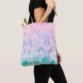 Cute Mermaid Scales Canvas tas, Roze, Paars, Ocean Tote Bag (Dichtbij)
