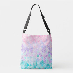 Cute Mermaid Scales Crossbody Bag, Roze, Paars Tas