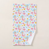 Cute Mermaid Seashells Ocean Life Beach Patroon Bad Handdoek (Handdoek)
