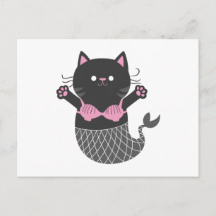 Cute mermaid silhouette - Kies een achterkleur Briefkaart