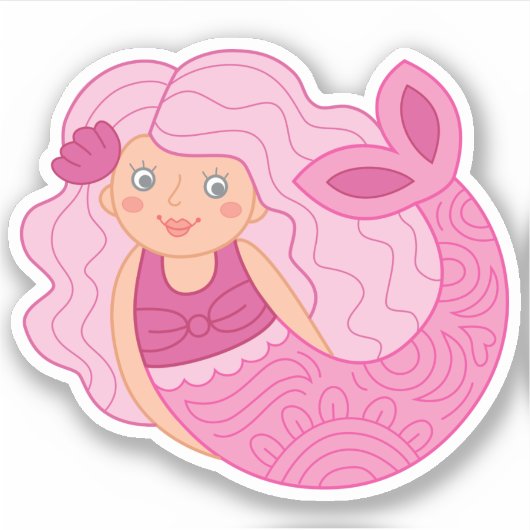 Cute Mermaid Sticker (Voorkant)