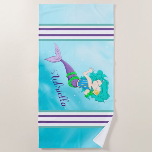 Cute Mermaid Strandlaken (Voorkant)