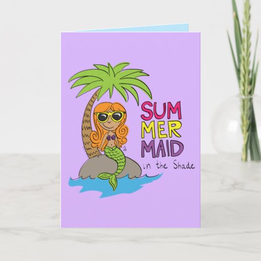 Cute Mermaid Summer Wenskaarten Kaart (Voorkant)