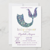 Cute Mermaid Tail Baby shower Kaart (Voorkant)