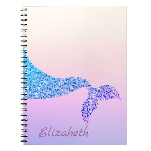Cute Mermaid Tail, Ombre - Personalized Notitieboek (Voorkant)