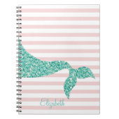 Cute Mermaid Tail, Stripes-Personalized Notitieboek (Voorkant)