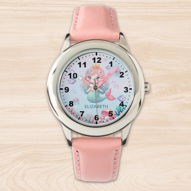 Cute Mermaid Under the Sea  Horloge (Creator heeft geüpload)