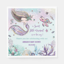 Cute Mermaid under the Zee Girl Baby shower Party