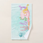 Cute Mermaid under the Zee Waterverf Bad Handdoek (Handdoek)
