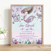 Cute Mermaid under Zee Birthday Time Capsule Poster