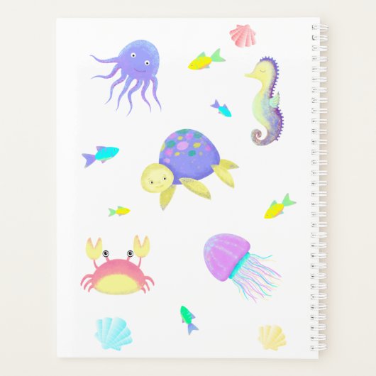 Cute Mermaid under Zee Neon Planner (Achterkant)