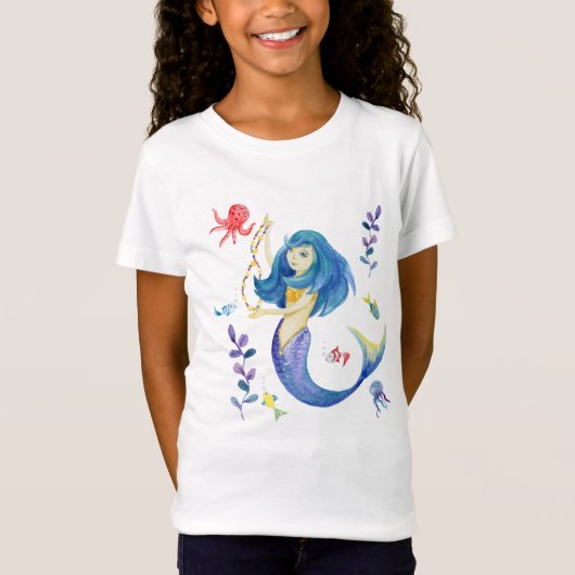 Cute Mermaid Underwater  T-shirt (Voorkant)