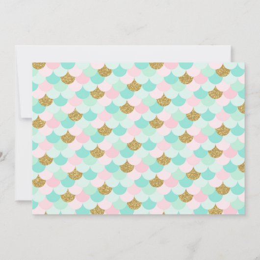 Cute mermaid unicorn party-uitnodiging kaart (Achterkant)