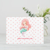 Cute Mermaid Valentine's Day Feestdagenkaart (Staand voorkant)