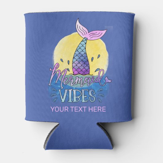 Cute Mermaid Vibes Name Ocean Beach Blikjeskoeler (Voorkant)