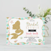 Cute mermaid vrijgezellenfeest party call kaart (Staand voorkant)