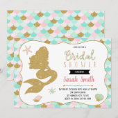 Cute mermaid vrijgezellenfeest party call kaart (Voorkant / Achterkant)