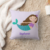Cute Mermaid Whimsical Paars Personalized Kussen (Deken)