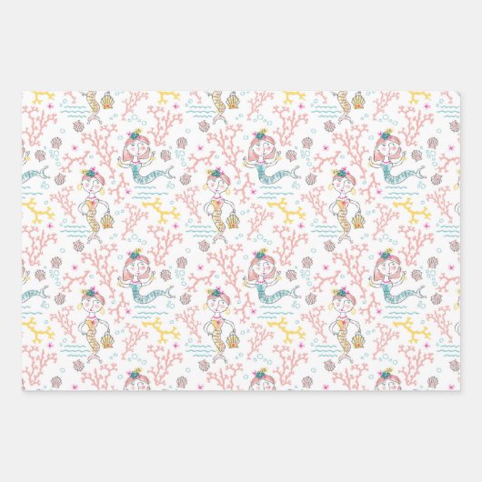 Cute Mermaids Craft Decoupage Scrapbook and Gift Inpakpapier Vel (Voorkant)