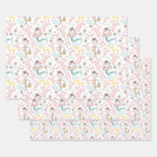 Cute Mermaids Craft Decoupage Scrapbook and Gift Inpakpapier Vel