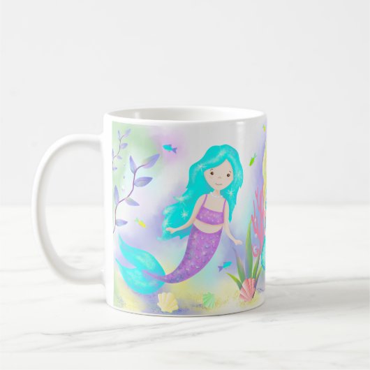 Cute Mermaids under Zee Neon Koffiemok (Links)