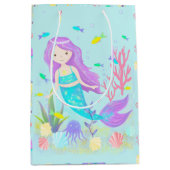 Cute Mermaids under Zee Neon Medium Cadeauzakje (Voorkant)