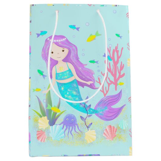      Cute Mermaids under Zee Neon Medium Cadeauzakje (Voorkant)