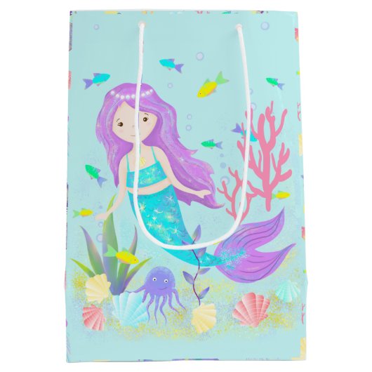      Cute Mermaids under Zee Neon Medium Cadeauzakje (Achterkant)