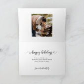 Cute Merriest Modern Calligraphy Foto Feestdagen Kaart (Binnen)