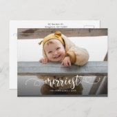 Cute Merriest Modern Calligraphy Foto Feestdagenkaart (Voorkant / Achterkant)