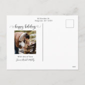 Cute Merriest Modern Calligraphy Foto Feestdagenkaart (Achterkant)