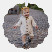 Cute Merriest Modern Calligraphy Foto Ornament Kaart (Achterkant)