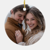 Cute merry and married christmas trees one photo keramisch ornament (Achterkant)