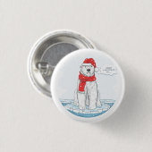Cute Merry-Beer met kerstpolair Ronde Button 3,2 Cm (Voorkant /achterkant)