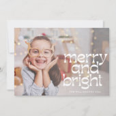 Cute Merry Bright Witte Tekst Foto Overlay Feestdagenkaart (Voorkant)