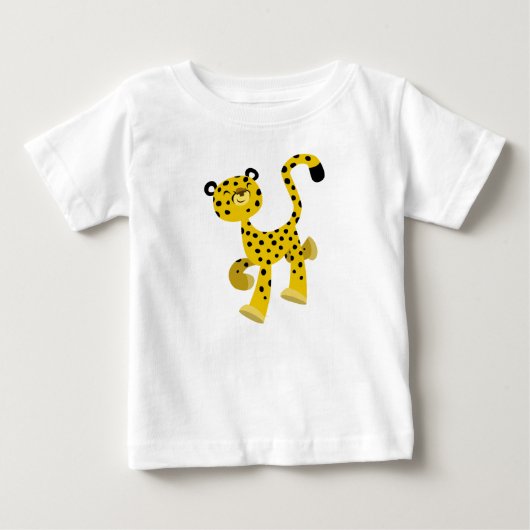 Cute Merry Cartoon Cheetah Baby T-Shirt (Voorkant)
