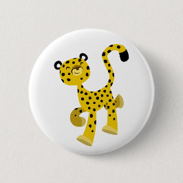 Cute Merry Cartoon Cheetah Ronde Button 5,7 Cm