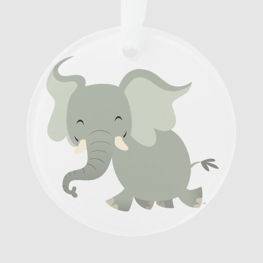 Cute Merry Cartoon Elephant AcrylOrnament Ornament (voorkant)