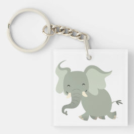 Cute Merry Cartoon Elephant AcrylSleutelhanger Sleutelhanger