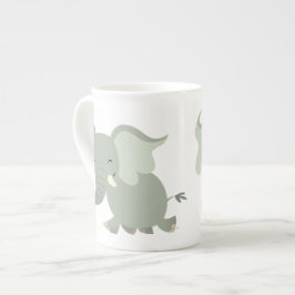 Cute Merry Cartoon Elephant Bone China Mok