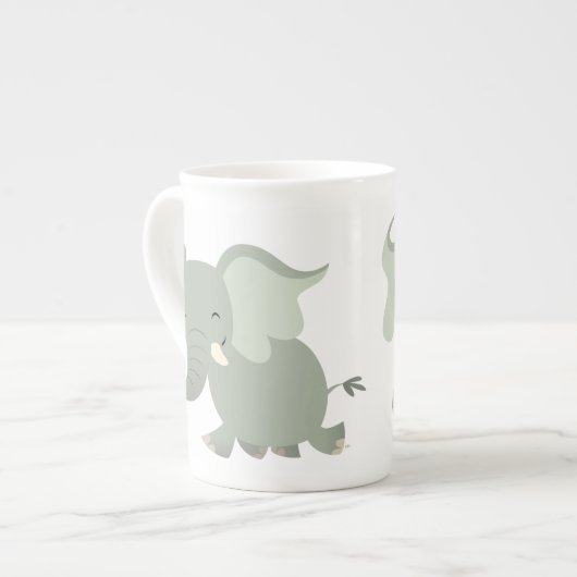 Cute Merry Cartoon Elephant Bone China Mok (Links)