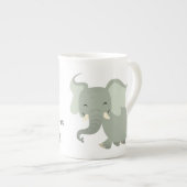 Cute Merry Cartoon Elephant Bone China Mok (Voorkant rechts)